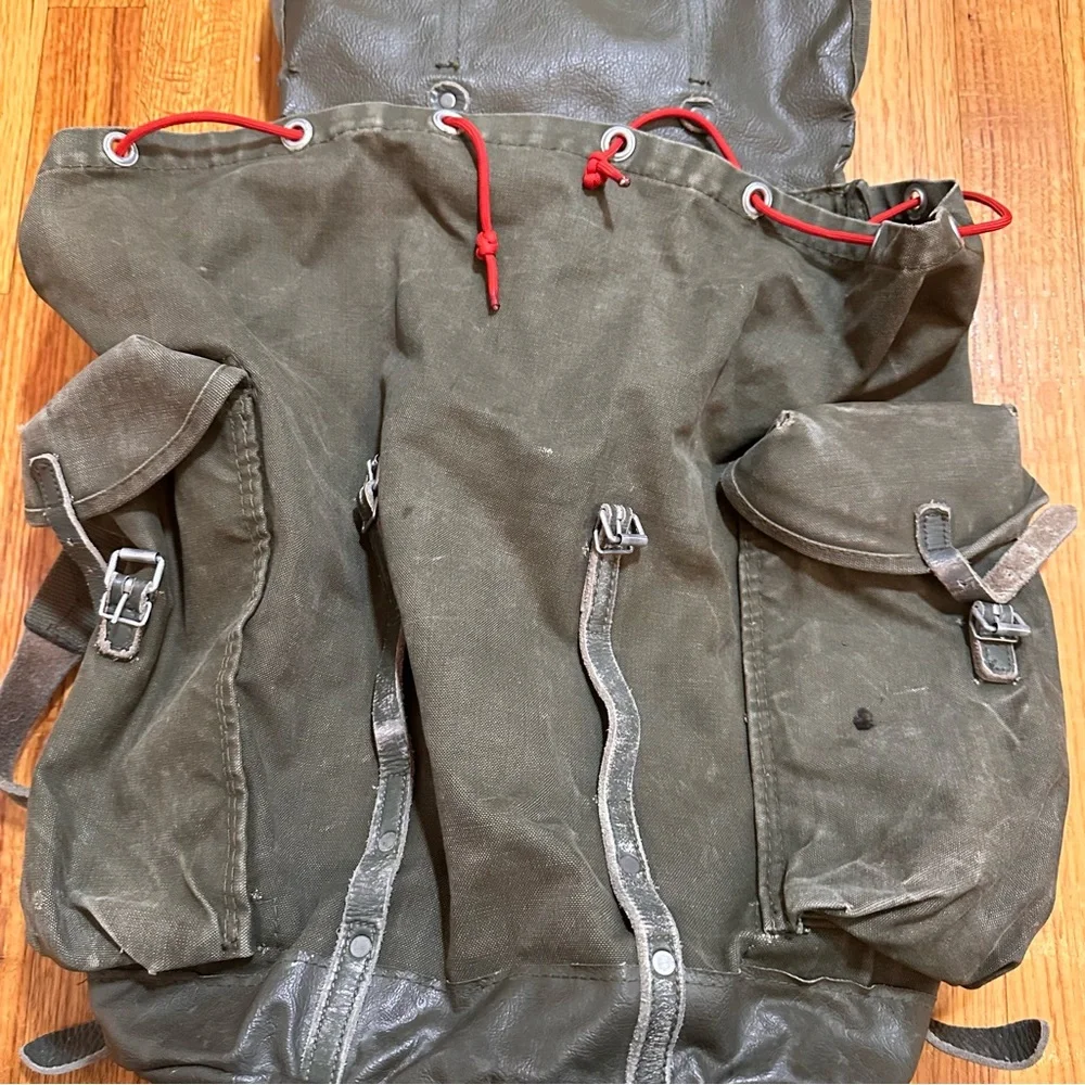 Deuter Augsburg Military Backpack, Leather + Canvas Vintage